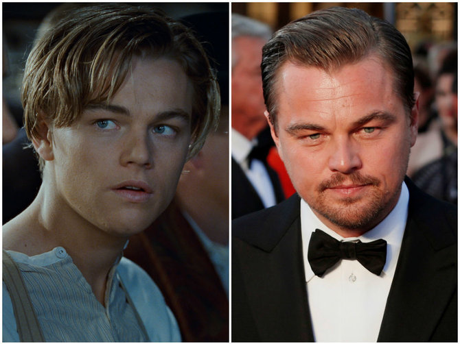 „Vida Press“ ir „Scanpix“ nuotr./Leonardo DiCaprio filme „Titanikas“ ir dabar