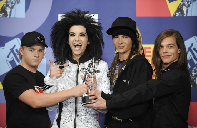 „Reuters“/„Scanpix“ nuotr./Grupė „Tokio Hotel“ 2008 metais, Tomas Kaulitzas – antras iš dešinės