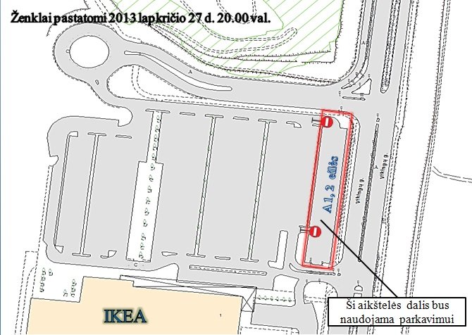 Vilniaus policijos maketas/Eismo apribojimai prie „IKEA“