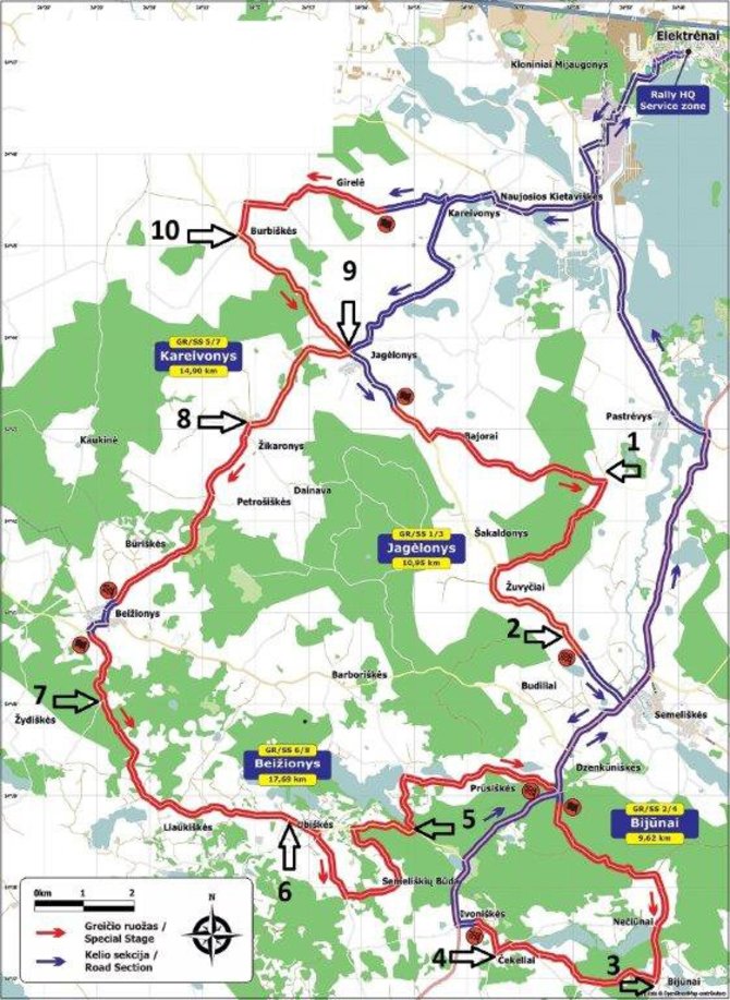 „Rally Elektrėnai“ žemėlapis