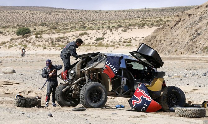 „Scanpix“ nuotr./Sebastieno Loebo avarija Dakare
