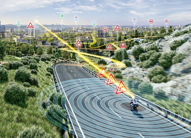 „Continental“ nuotr./Elektroninis horizontas motociklams