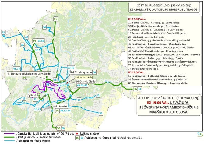 Keičiamos autobusų maršrutų trasos