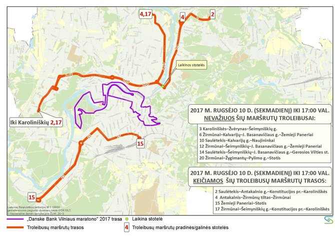 Keičiamos troleibusų maršrutų trasos