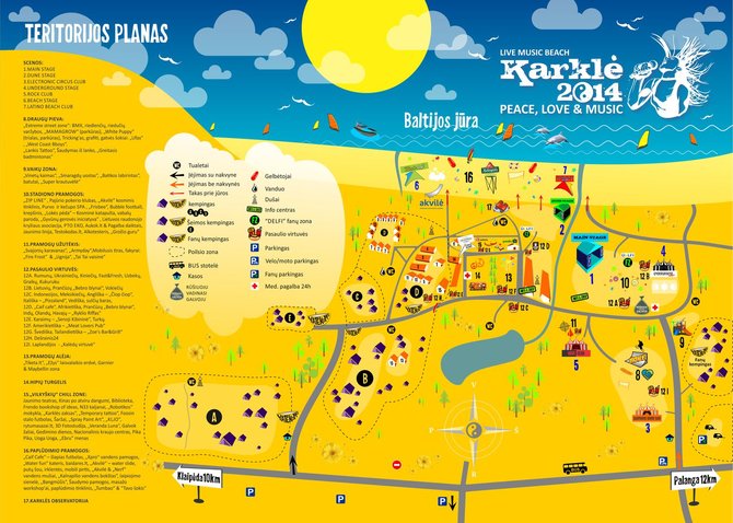 Festivalio „Karklė 2014“ žemėlapis