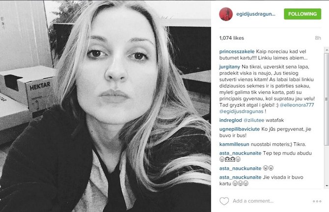 Egidijaus Dragūno skelbimas „Instagram“ tinkle