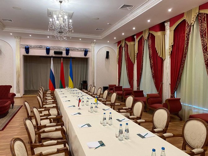 Baltarusijos užsienio reikalų ministerijos nuotr./Derybų salė