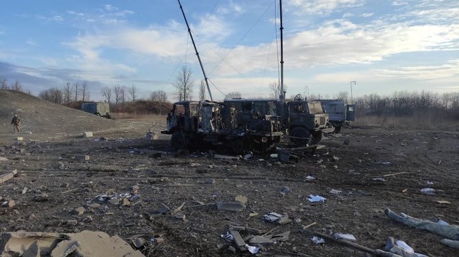 Odesos srities administracijos nuotr./Sugriauta karinė bazė prie Odesos