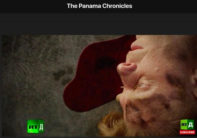 „Russia Today“ filmo apie „Panama Papers“ stopkadras