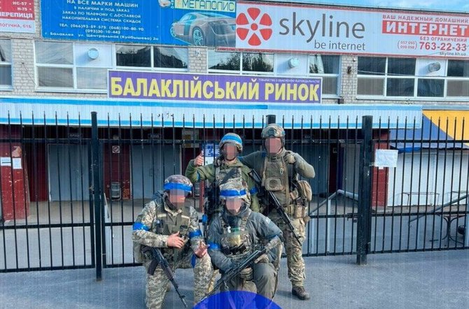 Nuotr. iš socialinių tinklų/Ukrainos kariai Balaklijoje