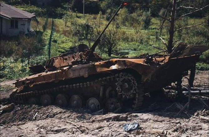 Ukrainos kariuomenės nuotr./Chersono srityje sunaikinta Rusijos karinė technika