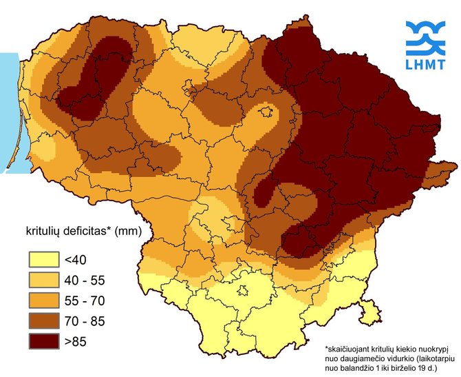 Lietuvos hidrometeorologijos tarnybos žemėlapis