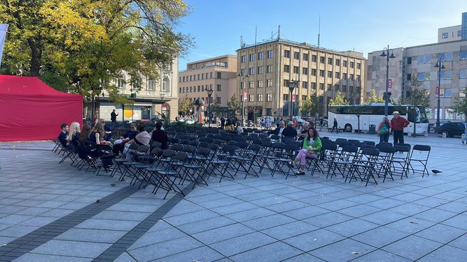 Robertos Salynės/15min nuotr./Mokytojų protesto akcija Vilniuje