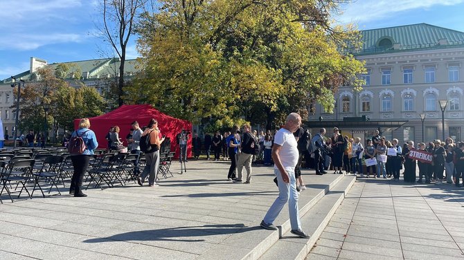 Robertos Salynės/15min nuotr./Mokytojų protesto akcija Vilniuje