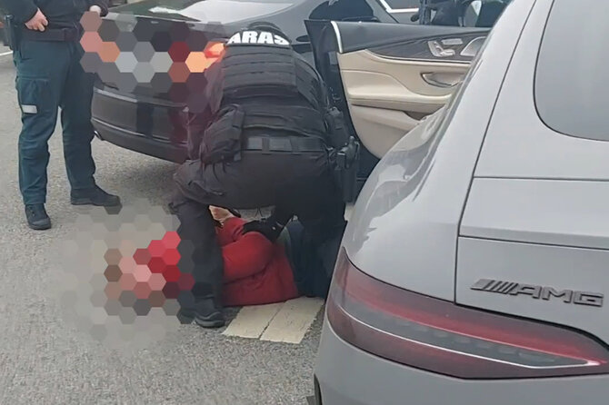 Stop kadras iš video/Igno Jomanto sulaikymas