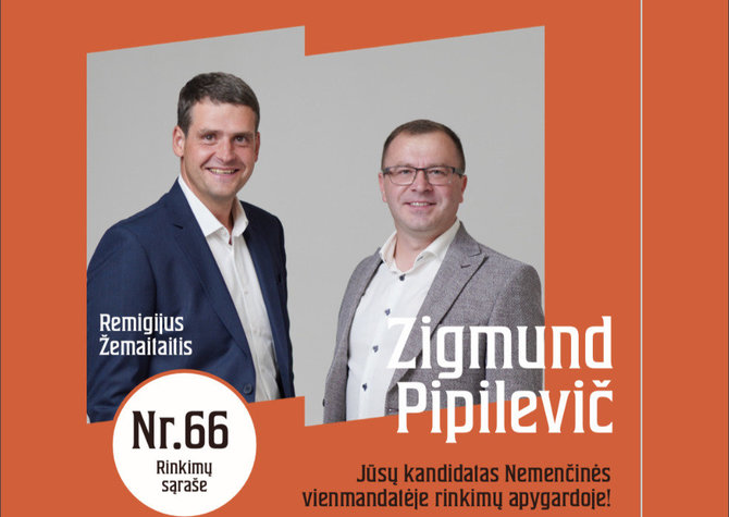 „Nemuno aušros“ rinkiminė agitacija/Remigijus Žemaitaitis ir Zigmundas Pipilevičius