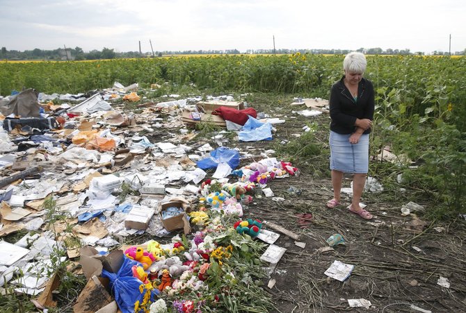 „Scanpix“/„Reuters“, AFP nuotr./Malaizijos lėktuvo „Boeing 777“ katastrofos vieta rytų Ukrainoje