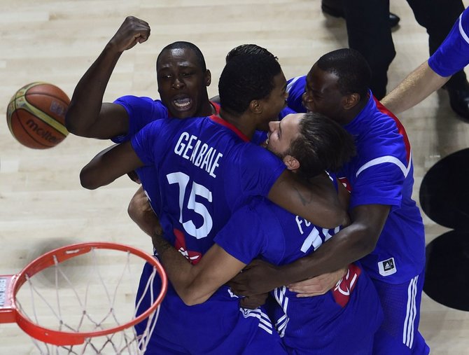 AFP/„Scanpix“ nuotr./Prancūzijos rinktinė laimėjo bronzą Pasaulio krepšinio čempionate