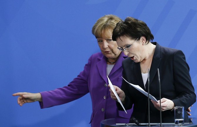 AFP/„Scanpix“ nuotr./Lenkijos premjerės Ewos Kopacz skandalingas vizitas Berlyne