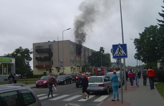 Loretos Stažienės nuotr./Gaisras Tauragėje