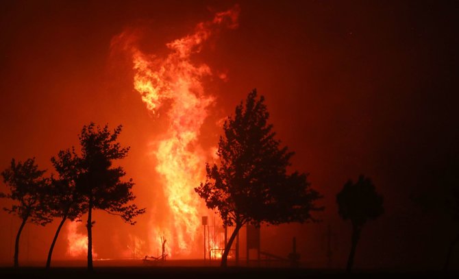 „Scanpix“ nuotr./Kalifornijoje siaučiantys gaisrai pasiekė Los Andželą