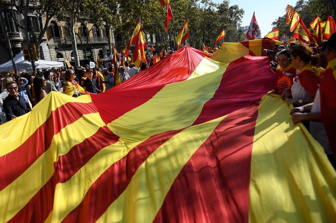 AFP/„Scanpix“ nuotr./Protestai Barselonoje