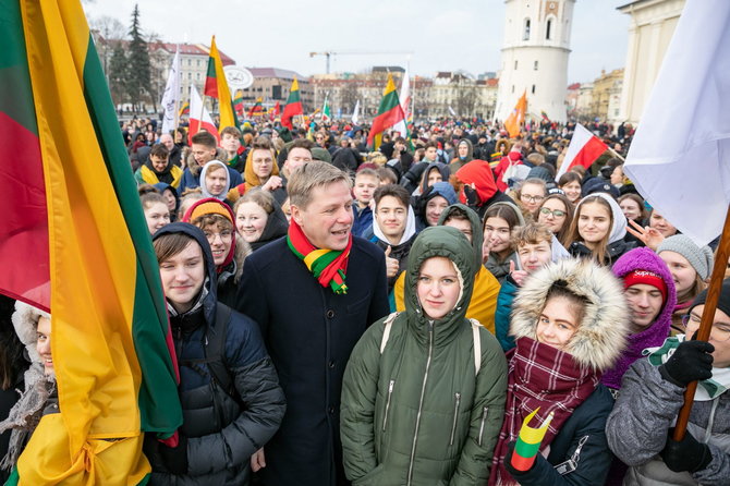 Vilniaus miesto savivaldybės/Sauliaus Žiūros nuotr./Tradicinė Vasario 16-osios eisena