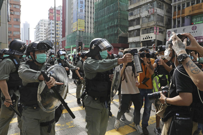 „Scanpix“ nuotr./Darbo dienos protestai Honkonge