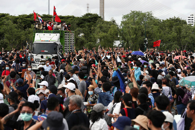 „Reuters“/„Scanpix“ nuotr./Protestai Tailande