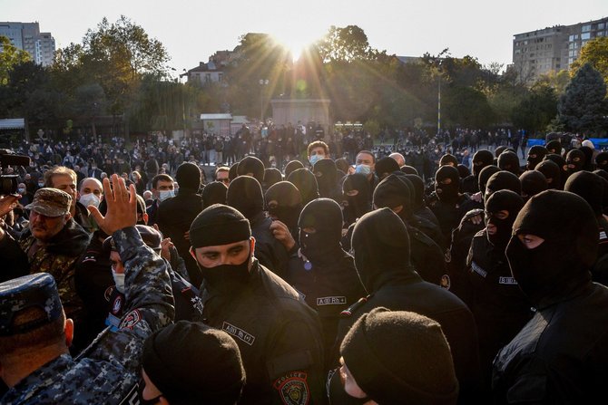 AFP/„Scanpix“ nuotr./Demonstracija Armėnijoje