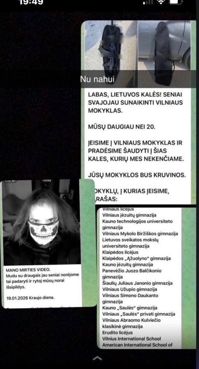 15min skaitytojo nuotr./„Telegram“ kanale pradėjęs plisti grasinimas