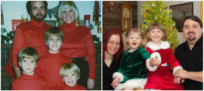 „Canon“ nuotr./Kairėje – blogas šeimos nuotraukos pavyzdys, dešinėje – geras šeimos nuotraukos pavyzdys