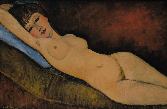 wikimedia.org nuotr./Amedeo Modigliani paveikslas „Nu Couché au coussin Bleu“
