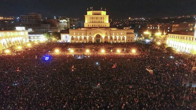 AFP/„Scanpix“ nuotr./Protestai Jerevane