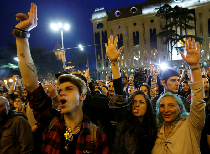 „Reuters“/„Scanpix“ nuotr./Protestai Tbilisyje