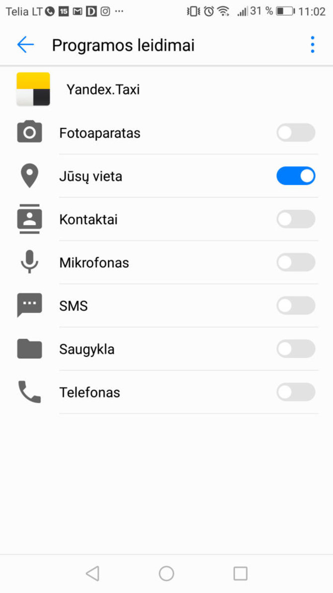 "Yandex. Taxi" suteikti leidimai