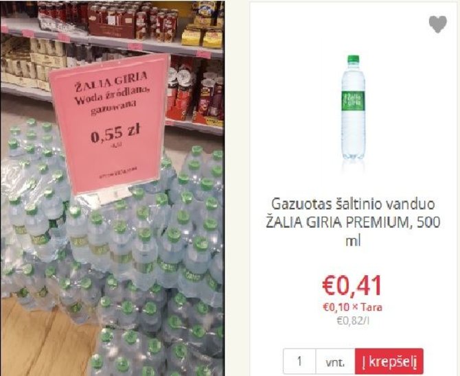 Vandens kainų palyginimas