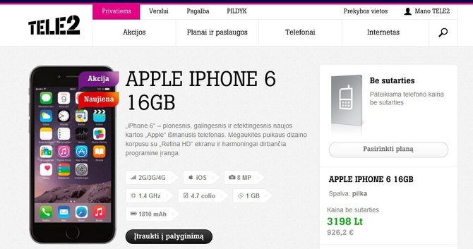 iPhone 6 Tele2