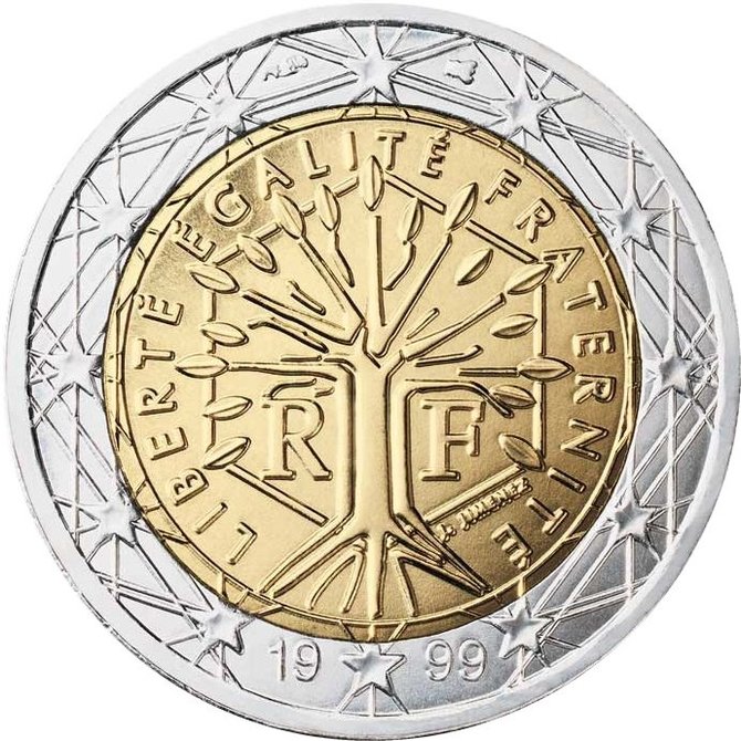 EK nuotr./Prancūziška dviejų eurų moneta
