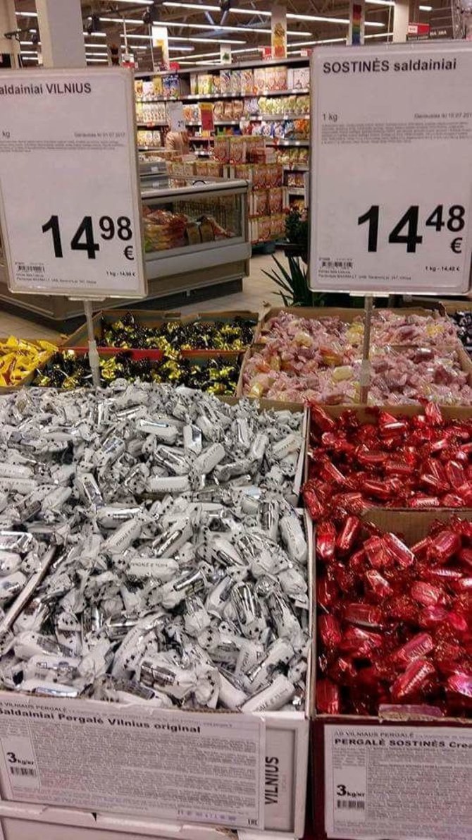 Skaitytojo Nerimanto nuotr./Saldainių kainos Lietuvoje