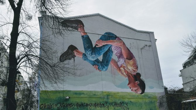 Violetos Grigaliūnaitės/15min nuotr./Kijevo „muralai“