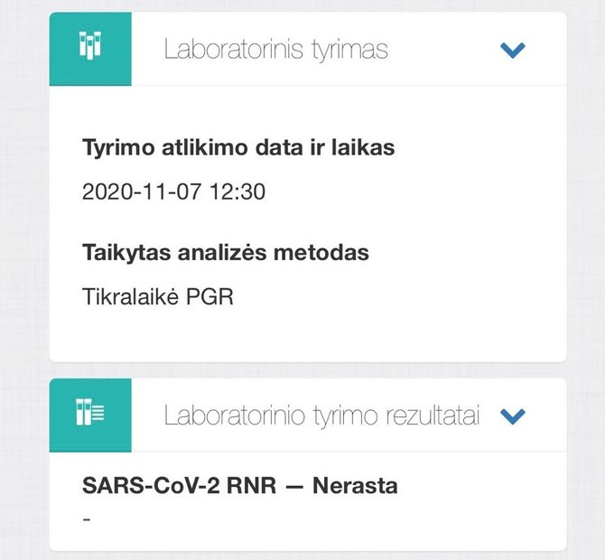 Neigiamas testo atsakymas