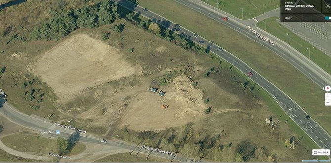 Teritorija Pilaitėje 2002-2008 m., nuotrauka iš „Google Earth“ 