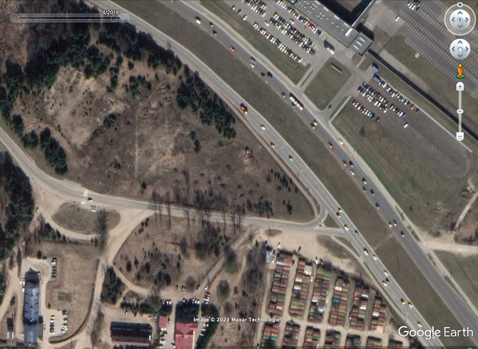 Teritorija Pilaitėje 2018 m., nuotrauka iš „Google Earth“ 