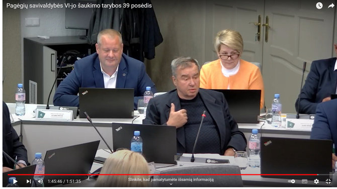 Kadras iš tarybos posėdžio įrašo/Vladimiras Gorodeckis