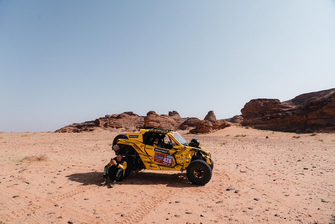 Rentway Dakar Team nuotr./Emilija Gelažninkienė ir Arūnas Gelažninkas