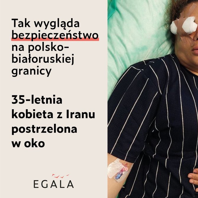 „Egala“ nuotr./Organizacijos „Egala“ nuotrauka su sužeista migrante