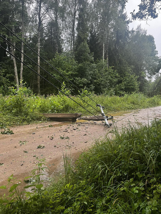 15min skaitytojos nuotr./Nutraukti elektros laidai