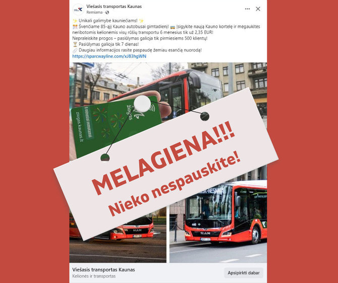 Melagiena apie „Kauno autobusų“ „akciją“