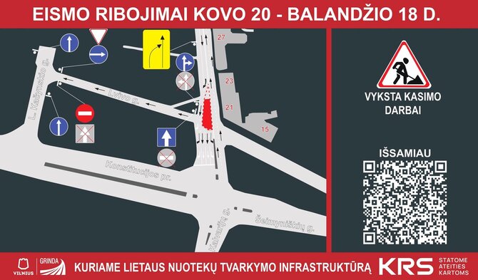 Eismo ribojimų schema Kalvarijų g.